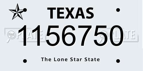1156750 Texas License Plate