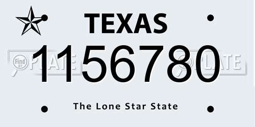 1156780 Texas License Plate