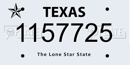 1157725 Texas License Plate