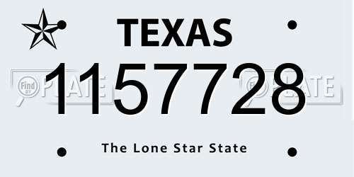 1157728 Texas License Plate