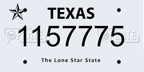 1157775 Texas License Plate