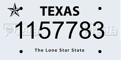 1157783 Texas License Plate