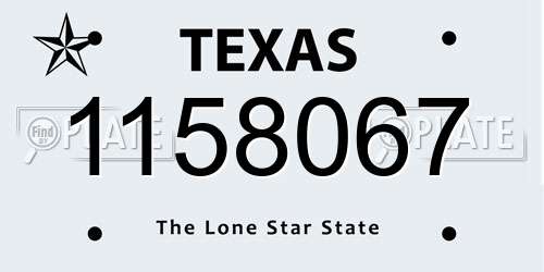 1158067 Texas License Plate