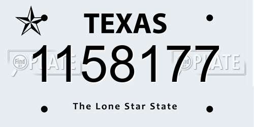 1158177 Texas License Plate