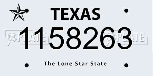 1158263 Texas License Plate