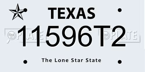11596T2 Texas License Plate
