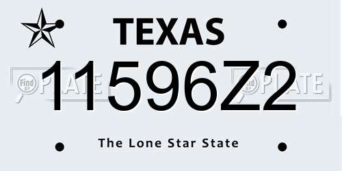 11596Z2 Texas License Plate