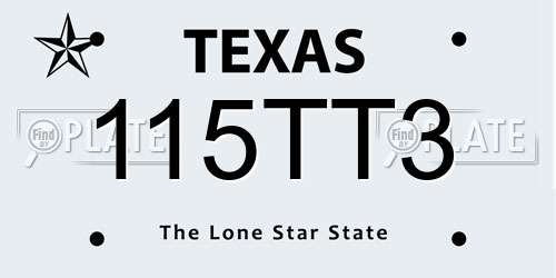 115TT3 Texas License Plate