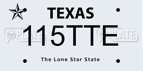 115TTE Texas License Plate