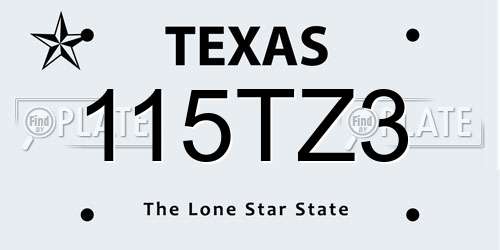 115TZ3 Texas License Plate