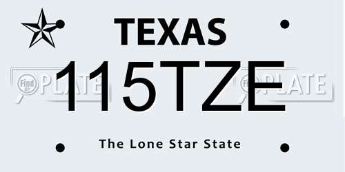115TZE Texas License Plate
