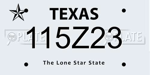 115Z23 Texas License Plate