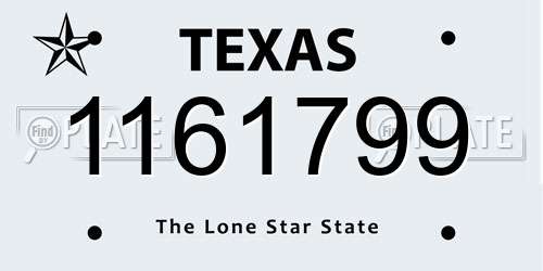 1161799 Texas License Plate