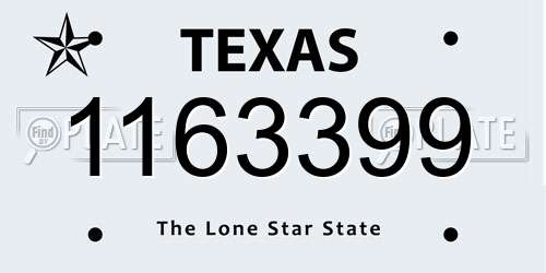 1163399 Texas License Plate
