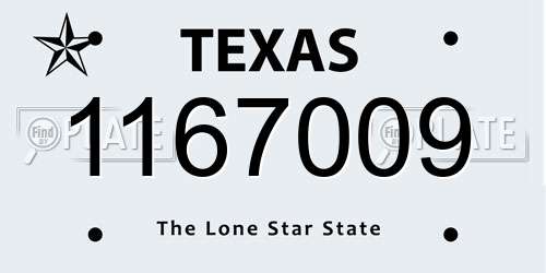 1167009 Texas License Plate