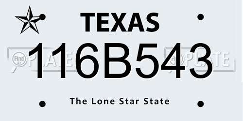 116B543 Texas License Plate
