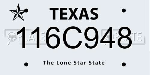 116C948 Texas License Plate