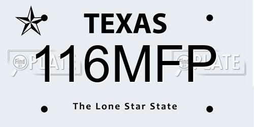 116MFP Texas License Plate