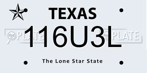 116U3L Texas License Plate