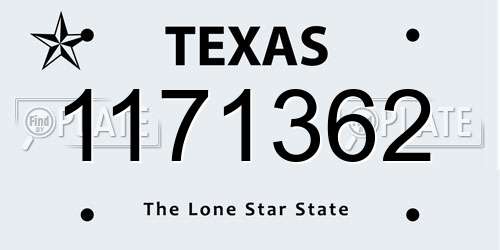 1171362 Texas License Plate