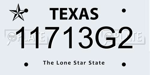 11713G2 Texas License Plate