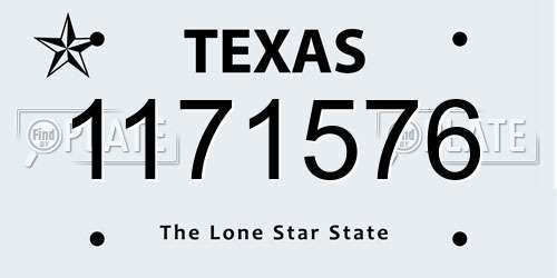 1171576 Texas License Plate
