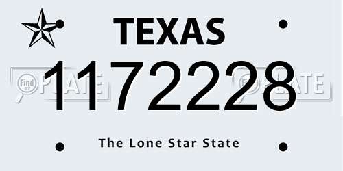 1172228 Texas License Plate