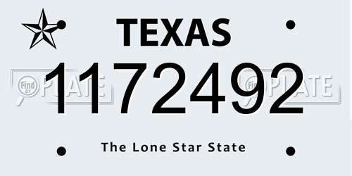 1172492 Texas License Plate
