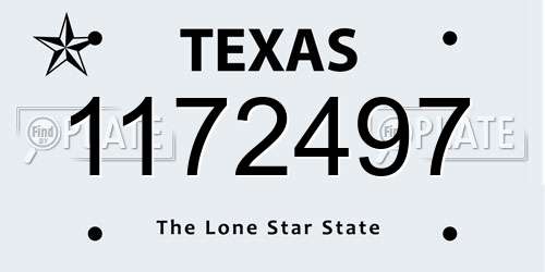 1172497 Texas License Plate