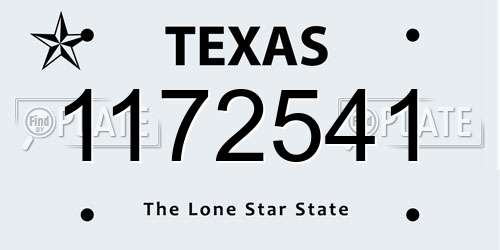 1172541 Texas License Plate