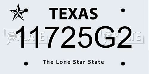 11725G2 Texas License Plate