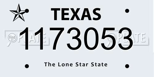 1173053 Texas License Plate