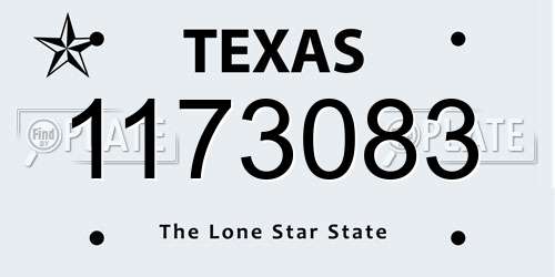 1173083 Texas License Plate