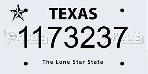 1173237 Texas License Plate