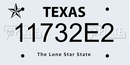 11732E2 Texas License Plate