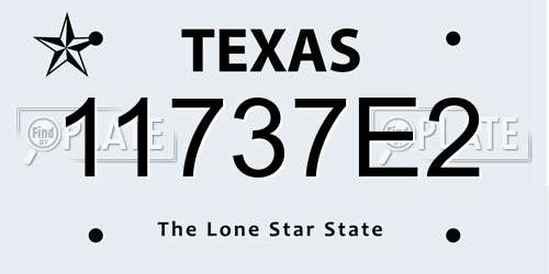 11737E2 Texas License Plate