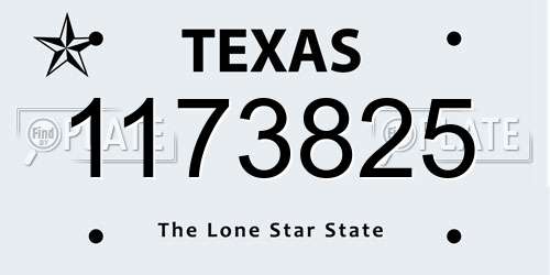 1173825 Texas License Plate