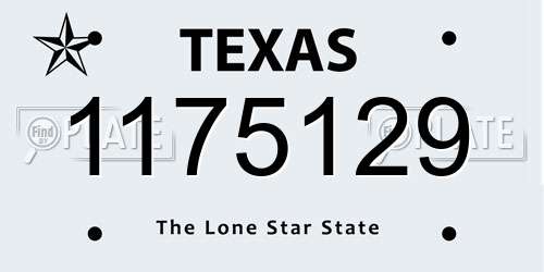 1175129 Texas License Plate