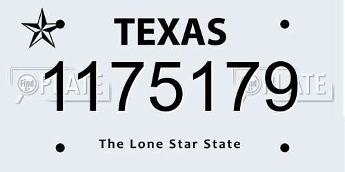 1175179 Texas License Plate