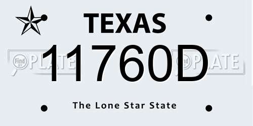 11760D Texas License Plate