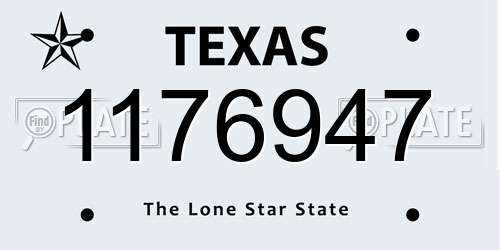 1176947 Texas License Plate