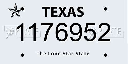 1176952 Texas License Plate