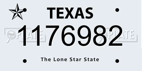 1176982 Texas License Plate