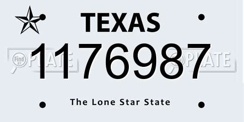1176987 Texas License Plate