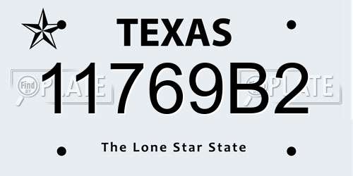 11769B2 Texas License Plate