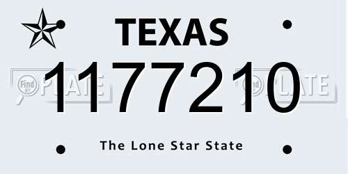 1177210 Texas License Plate