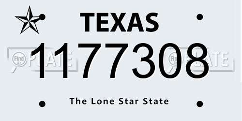 1177308 Texas License Plate