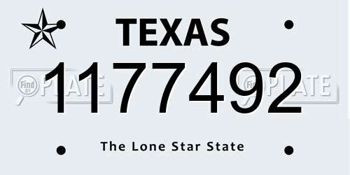 1177492 Texas License Plate