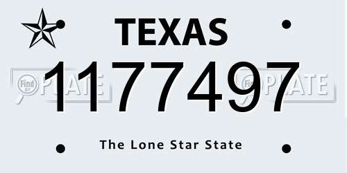1177497 Texas License Plate