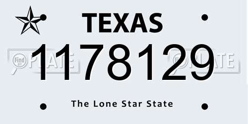 1178129 Texas License Plate